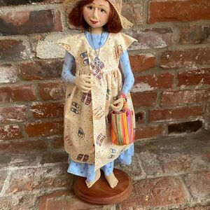 Cream and Blue Rustic Doll with Accessories